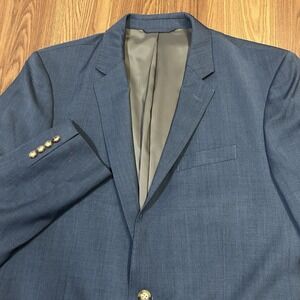 The Blk Tux Tollegno 1900 Men's 44R Blue Blazer Suit Jacket 100% Merino Wool